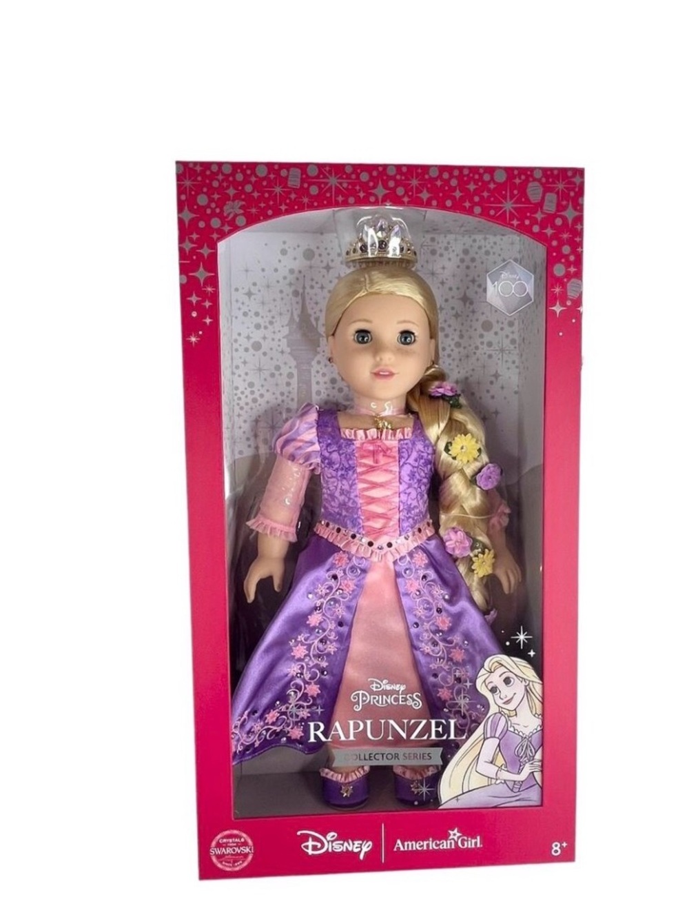 American Girl Rapunzel Doll in Purple and Pink Gown with Blonde Braid